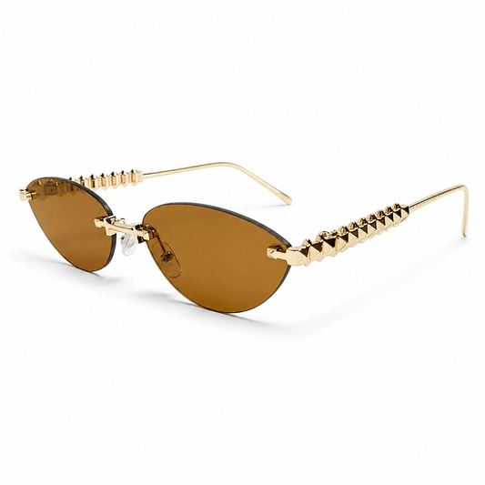 Lunettes de Soleil – Œil de Chat Doré Brun
