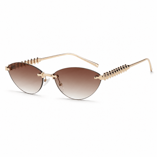 Lunettes de Soleil – Œil de Chat Dorées Marron
