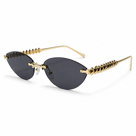 Lunettes de Soleil – Œil de Chat Doré Noir