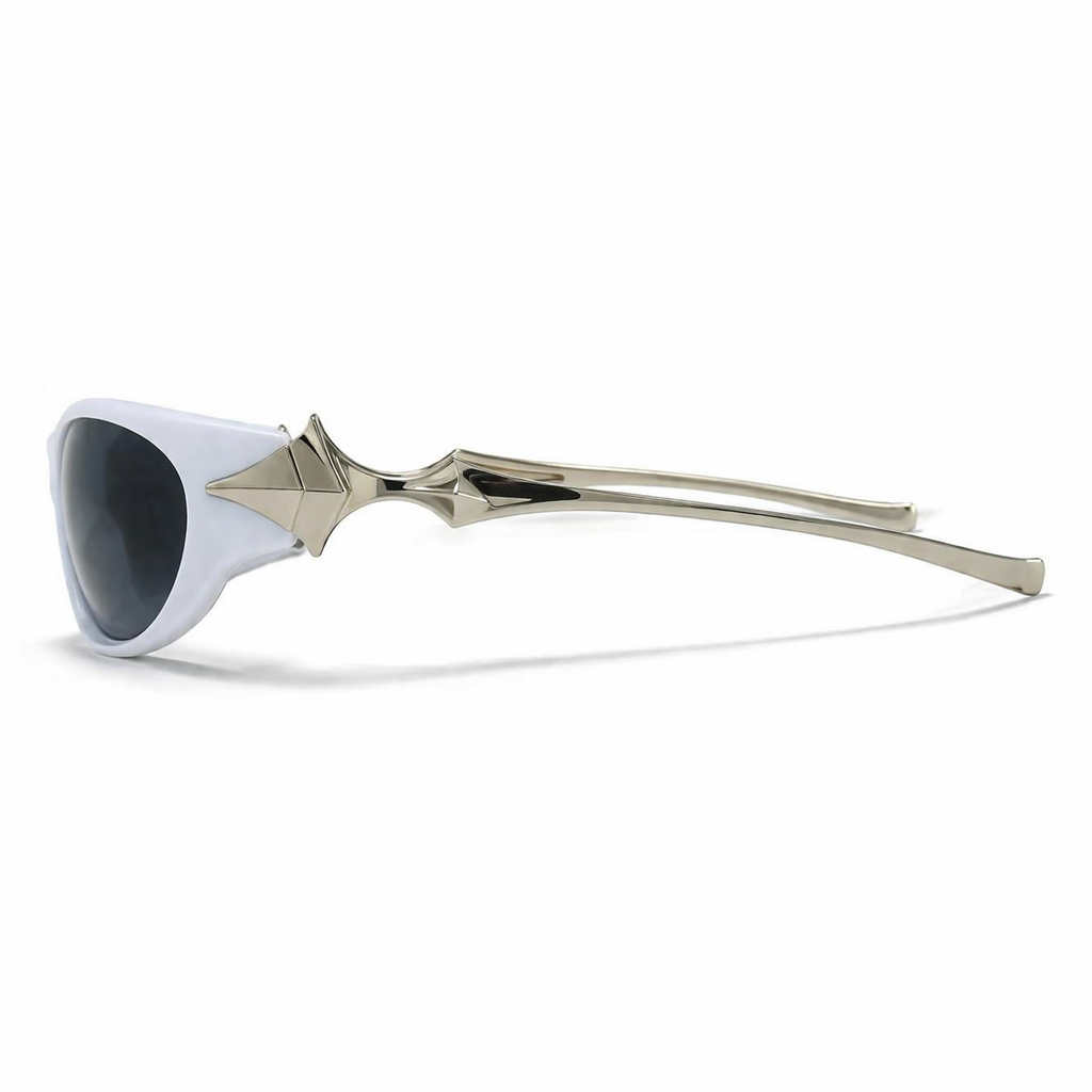 Lunettes de Soleil - Futuristes Spatiales Blanches