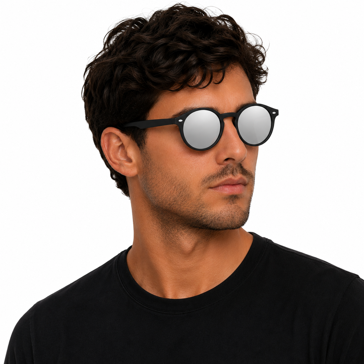 Lunettes de Soleil Polarisées - Rondes Argentées