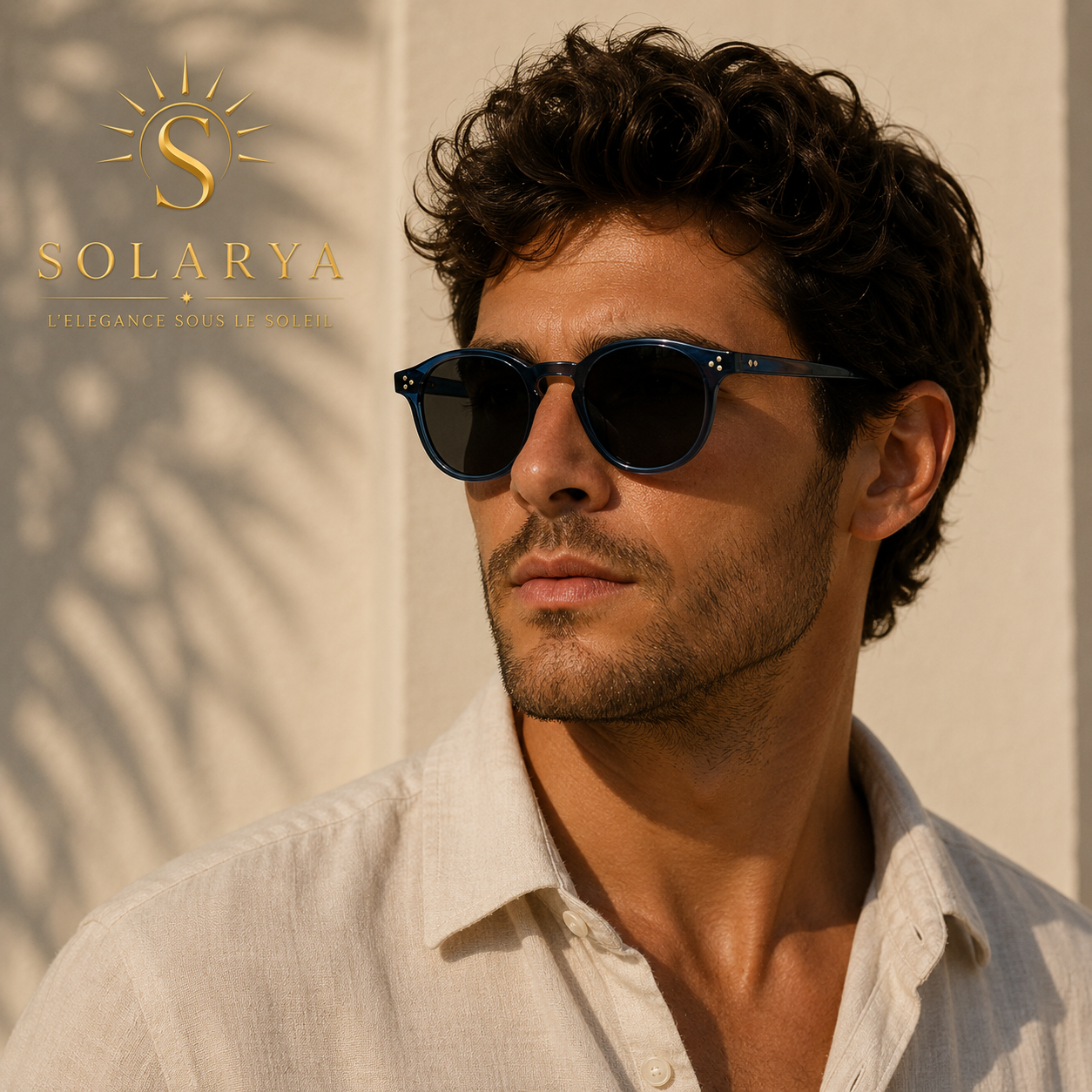 Lunettes de Soleil – Homme Rondes Bleues