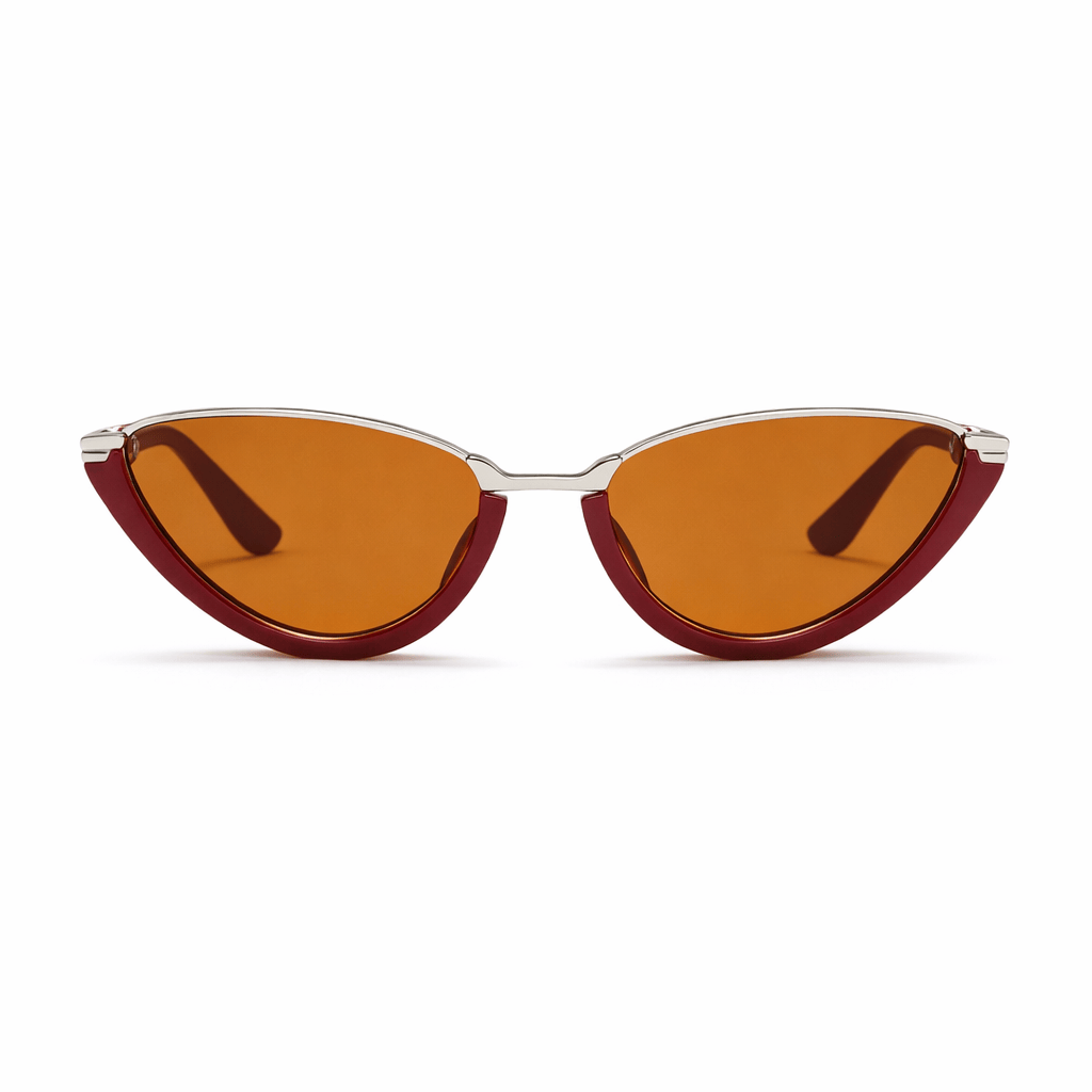 Lunettes de Soleil - Œil de Chat Rouge Ambré