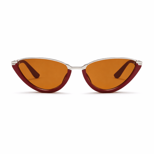 Lunettes de Soleil - Œil de Chat Rouge Ambré